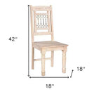 HomeRoots Set di Due Sedie da Pranzo con Schienale a Doghe in Legno Bianco
