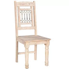 HomeRoots Set di Due Sedie da Pranzo con Schienale a Doghe in Legno Bianco