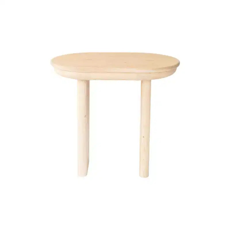 HomeRoots 22 Natural Solid Wood Oval Sled End Table