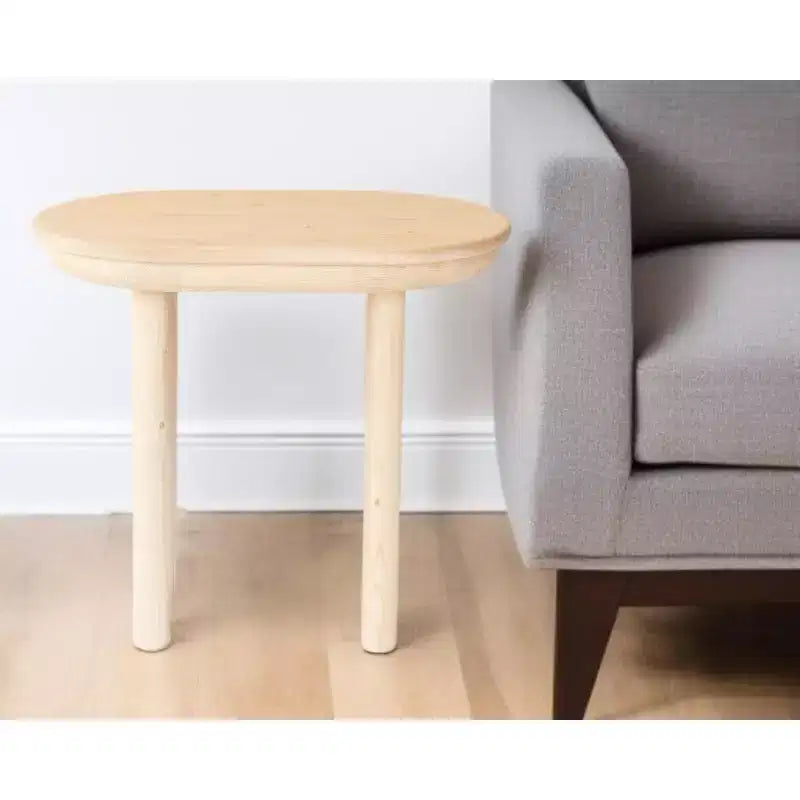 HomeRoots 22 Tavolino ovale con base a slitta in legno massello naturale