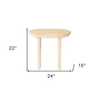 HomeRoots 22 Tavolino ovale con base a slitta in legno massello naturale