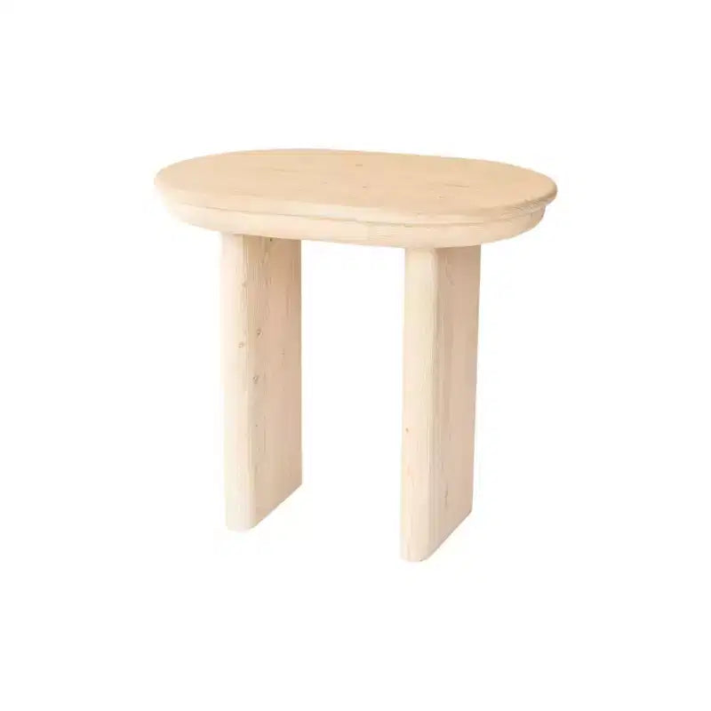 HomeRoots 22 Tavolino ovale con base a slitta in legno massello naturale