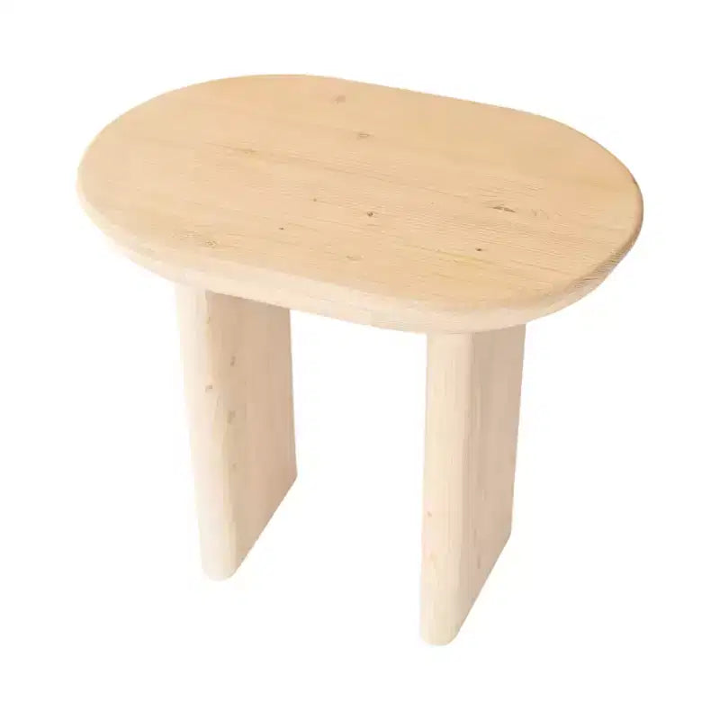 HomeRoots 22 Tavolino ovale con base a slitta in legno massello naturale