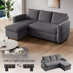 Dyonery divano letto multifunzione da 81 pollici, divano a L, divano estraibile, schienale regolabile, installazione senza attrezzi, velluto a coste