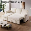 Dyonery 81-inch multi-functional sofa bed, L-shaped sofa, pull-out sofa, adjustable backrest, tool-free installation, corduroy