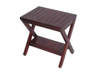 Panchina da doccia/esterno compatta HomeRoots a X in teak con ripiano, finitura marrone