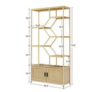 Libreria Moderna in Legno con Mobiletto e 7 Ripiani GDFStudio Yedda da 75.6