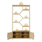 Libreria Moderna in Legno con Mobiletto e 7 Ripiani GDFStudio Yedda da 75.6