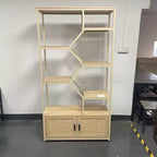 Libreria Moderna in Legno con Mobiletto e 7 Ripiani GDFStudio Yedda da 75.6