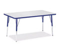Jonti-Craft Berries Adult Height Color Edge Rectangle Table (30 x 48) in Blue