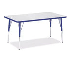 Jonti-Craft Berries Adult Height Color Edge Rectangle Table (30 x 48) in Blue