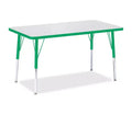 Jonti-Craft Berries Adult Height Color Edge Rectangle Table (24 x 36) in Green