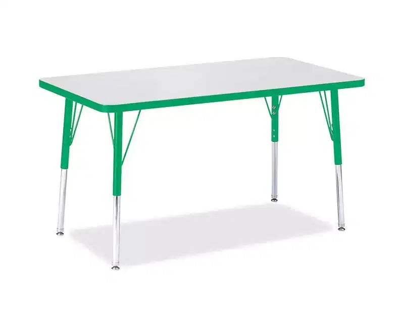 Tavolo Rettangolare Jonti-Craft Berries con Bordo Colorato, Altezza Adulti (61 x 91 cm), Verde