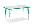 Tavolo Rettangolare Jonti-Craft Berries con Bordo Colorato, Altezza Adulti (61 x 91 cm), Verde