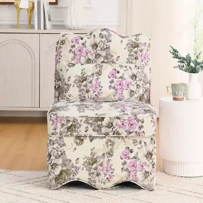 Sedia da Pranzo Elegante Okak in Flanella, Sedia Accent con Cuscino Morbido, Sedia da Soggiorno con Cuscino Abbinato per Salotto e Camera da Letto