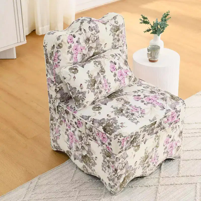 Sedia da Pranzo Elegante Okak in Flanella, Sedia Accent con Cuscino Morbido, Sedia da Soggiorno con Cuscino Abbinato per Salotto e Camera da Letto
