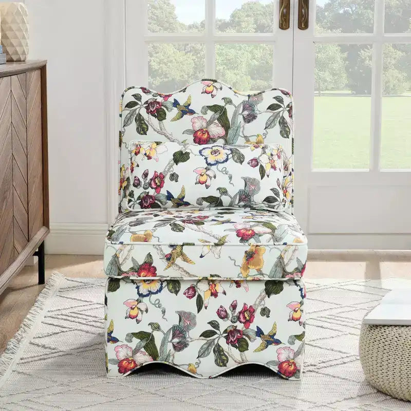 Sedia da Pranzo Elegante Okak in Flanella, Sedia Accent con Cuscino Morbido, Sedia da Soggiorno con Cuscino Abbinato per Salotto e Camera da Letto