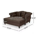 Christopher Knight Home Brynn 62 Divano a doppia chaise longue imbottito capitonné vintage