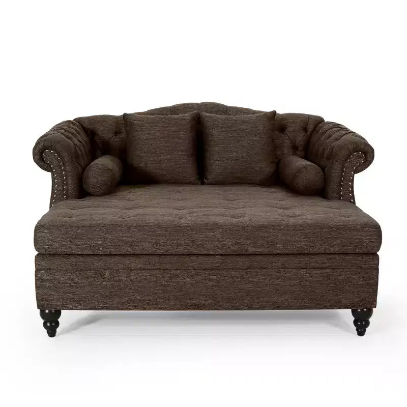Christopher Knight Home Brynn 62 Divano a doppia chaise longue imbottito capitonné vintage
