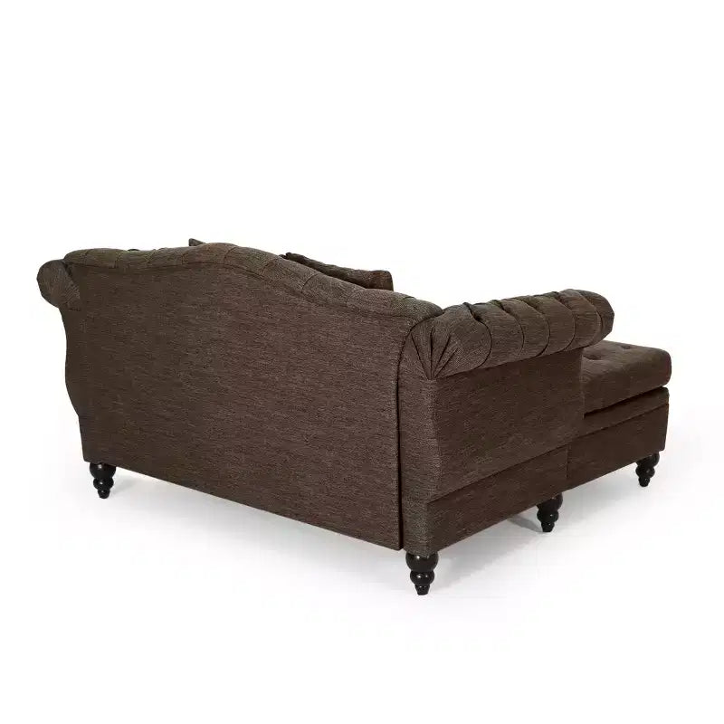 Christopher Knight Home Brynn 62 Divano a doppia chaise longue imbottito capitonné vintage