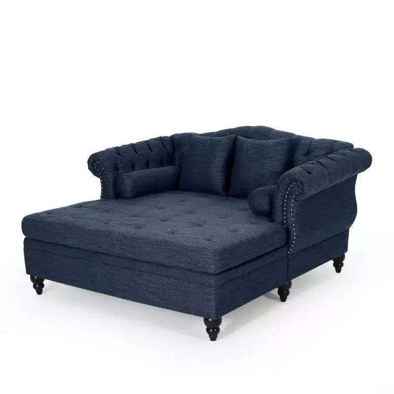 Christopher Knight Home Brynn 62 Divano a doppia chaise longue imbottito capitonné vintage