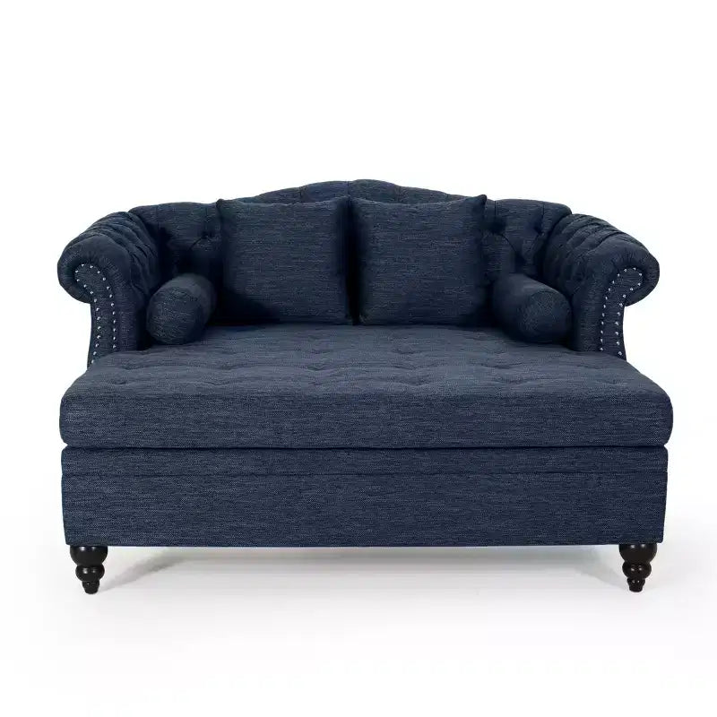 Christopher Knight Home Brynn 62 Divano a doppia chaise longue imbottito capitonné vintage