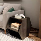 Okak 23.6 Tavolino da caffè esagonale impilabile in legno con vano a giorno, comodino multifunzionale per soggiorno, camera da letto, ufficio