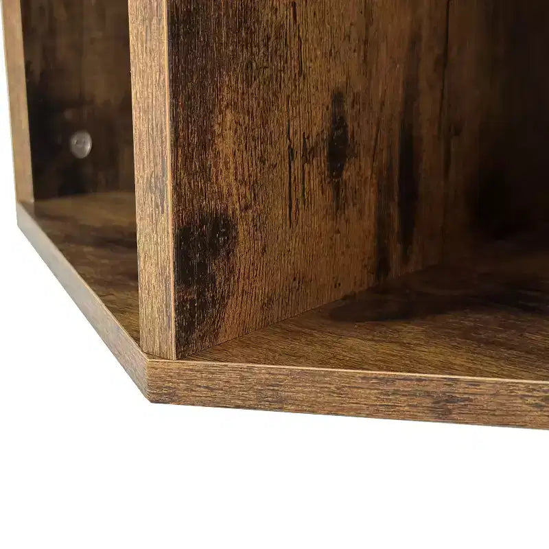Okak 23.6 Tavolino da caffè esagonale impilabile in legno con vano a giorno, comodino multifunzionale per soggiorno, camera da letto, ufficio