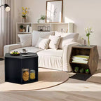 Okak 23.6 Tavolino da caffè esagonale impilabile in legno con vano a giorno, comodino multifunzionale per soggiorno, camera da letto, ufficio