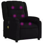 vidaXL Massage Recliner Chair for Living Room, 6-Point Vibration Adjustable, Black Fabric