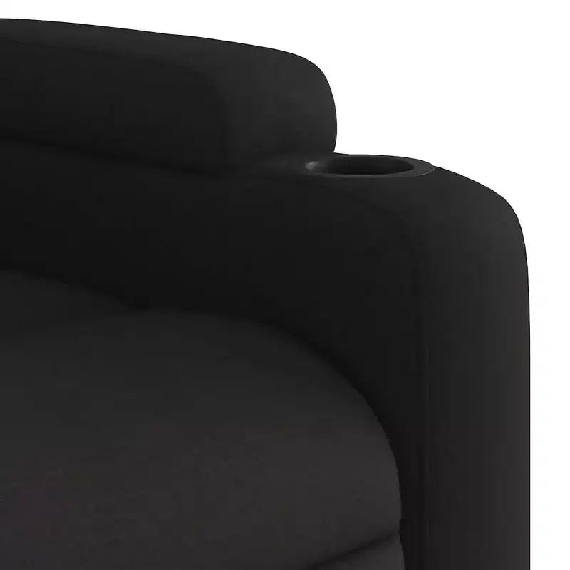 vidaXL Poltrona reclinabile massaggiante in tessuto nero-Reclinazione manuale-Massaggio a vibrazione-Seduta imbottita-Portabicchieri