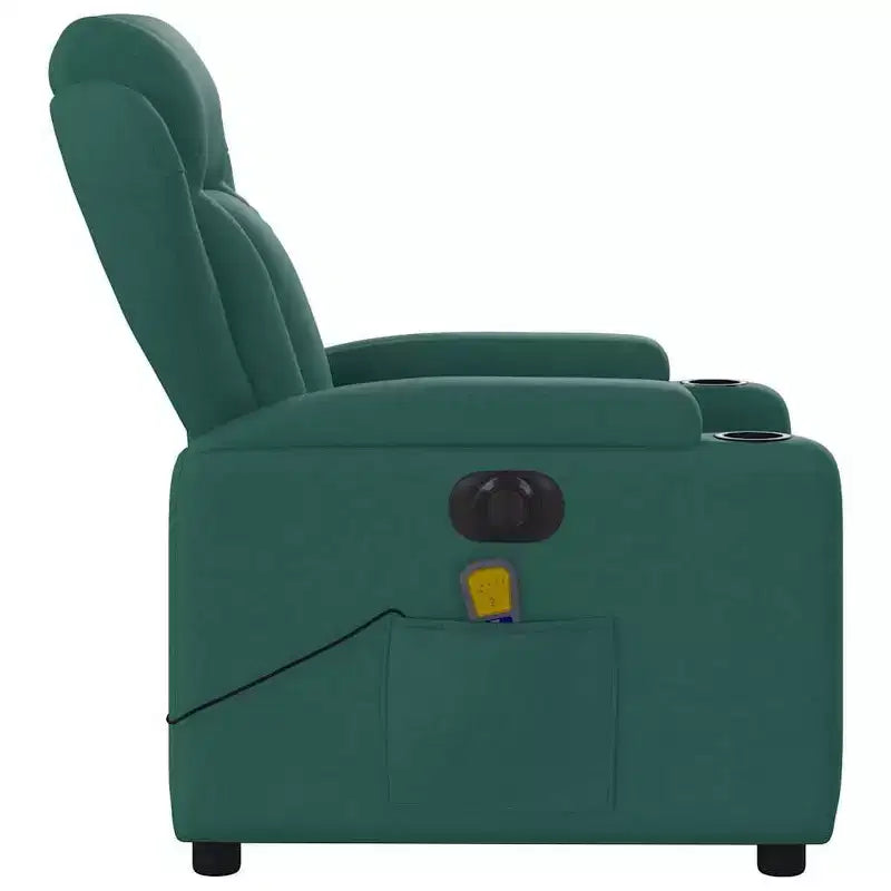 Poltrona Reclinabile Massaggiante Elettrica vidaXL Verde Scuro