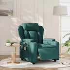 Poltrona Reclinabile Massaggiante Elettrica vidaXL Verde Scuro