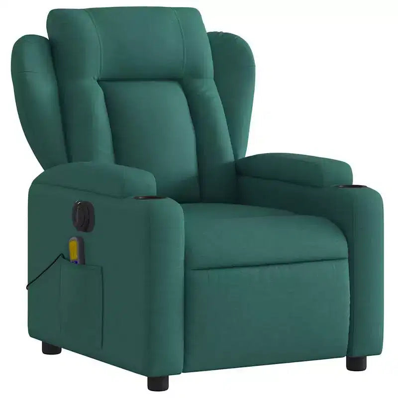 Poltrona Reclinabile Massaggiante Elettrica vidaXL Verde Scuro