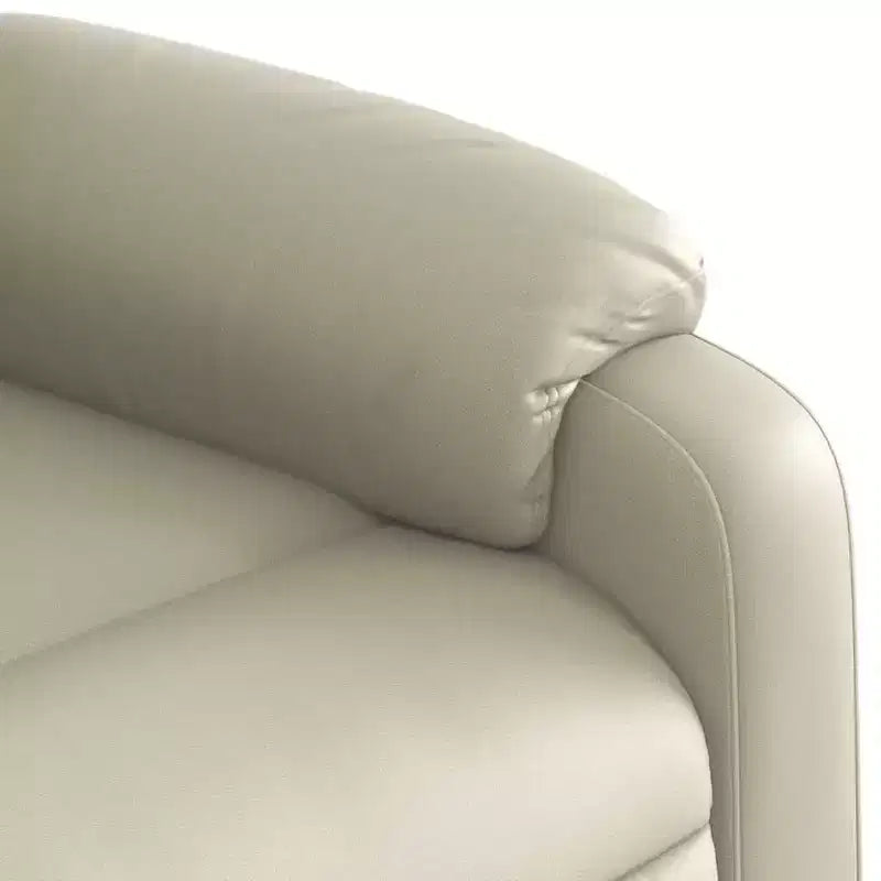 vidaXL Poltrona Reclinabile Massaggiante Elettrica - Crema in Similpelle con Reclinazione Motorizzata, Massaggio Vibrante, Tasca Laterale per Soggiorno