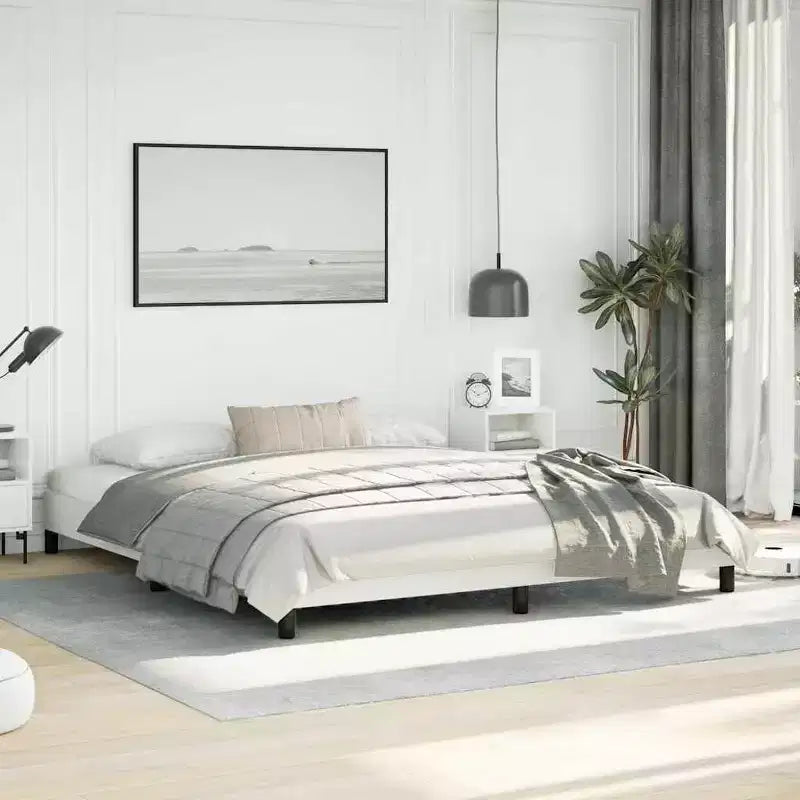 vidaXL Letto a Piattaforma California King, Rivestito in Similpelle, Bianco, Senza Materasso