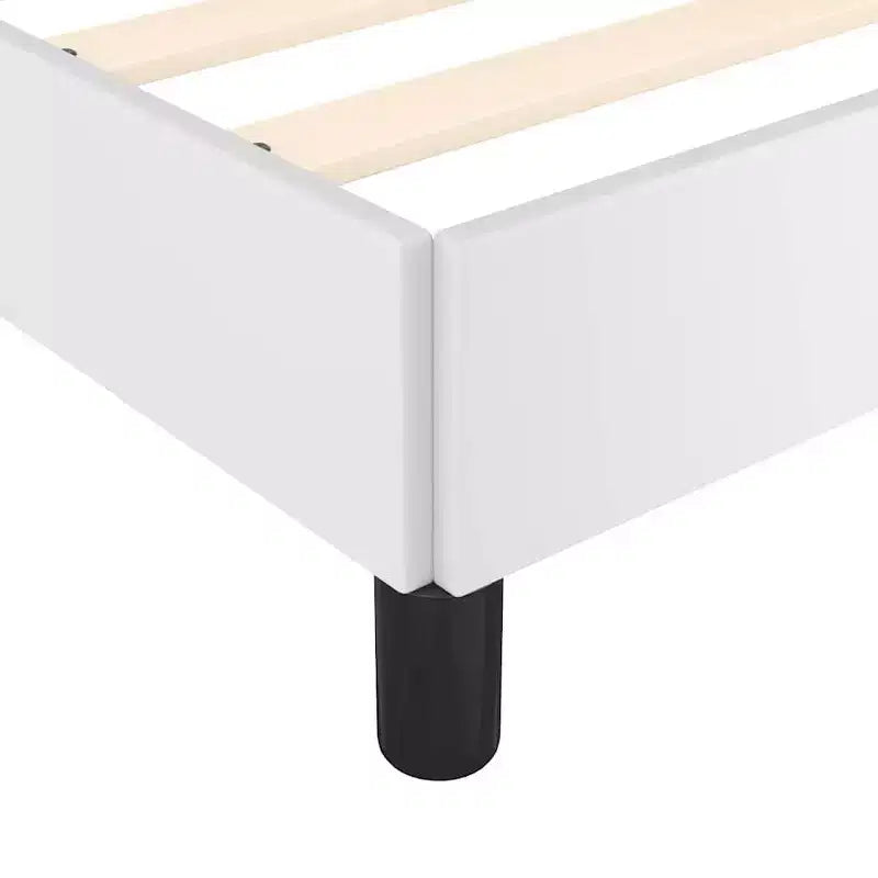 vidaXL Letto a Piattaforma California King, Rivestito in Similpelle, Bianco, Senza Materasso