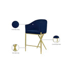 Meridian Furniture, Sgabello da bancone Xavier in velluto blu navy