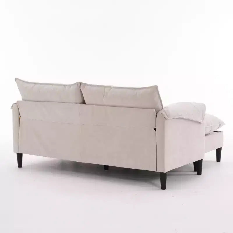 Divano 2 posti Zeus & Ruta moderno imbottito con pouf contenitore, per soggiorno, camera da letto, ufficio o piccoli spazi