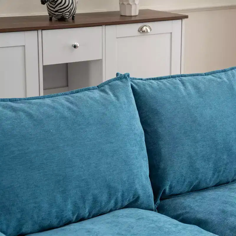 Divano 2 posti Zeus & Ruta moderno imbottito con pouf contenitore, per soggiorno, camera da letto, ufficio o piccoli spazi