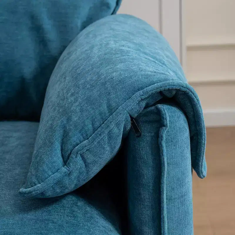 Divano 2 posti Zeus & Ruta moderno imbottito con pouf contenitore, per soggiorno, camera da letto, ufficio o piccoli spazi