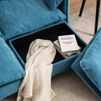 Divano 2 posti Zeus & Ruta moderno imbottito con pouf contenitore, per soggiorno, camera da letto, ufficio o piccoli spazi