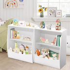Scaffale per bambini, organizer portaoggetti per libri, libreria a 2 livelli con scomparti aperti per camera da letto, soggiorno, sala giochi