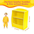 Scaffale per bambini, organizer portaoggetti per libri, libreria a 2 livelli con scomparti aperti per camera da letto, soggiorno, sala giochi