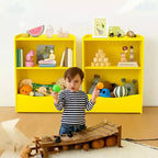 Scaffale per bambini, organizer portaoggetti per libri, libreria a 2 livelli con scomparti aperti per camera da letto, soggiorno, sala giochi