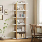 Libreria Industriale GustoWave a 6 Ripiani, Libreria Alta e Stretta di 180 cm con Struttura in Ferro, Scaffale Compatto Aperto, per Appartamenti