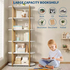 Libreria Industriale GustoWave a 6 Ripiani, Libreria Alta e Stretta di 180 cm con Struttura in Ferro, Scaffale Compatto Aperto, per Appartamenti