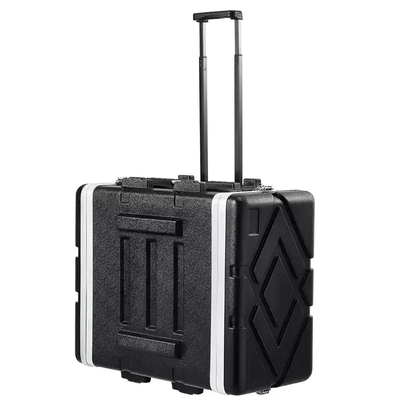 VEVOR 6U Rack Case, Standard 19 in Depth, Server Rack Cabinet with ABS Construction Wheels Heavy-Duty Twist Butterfly Latches,Detachable Front, Black