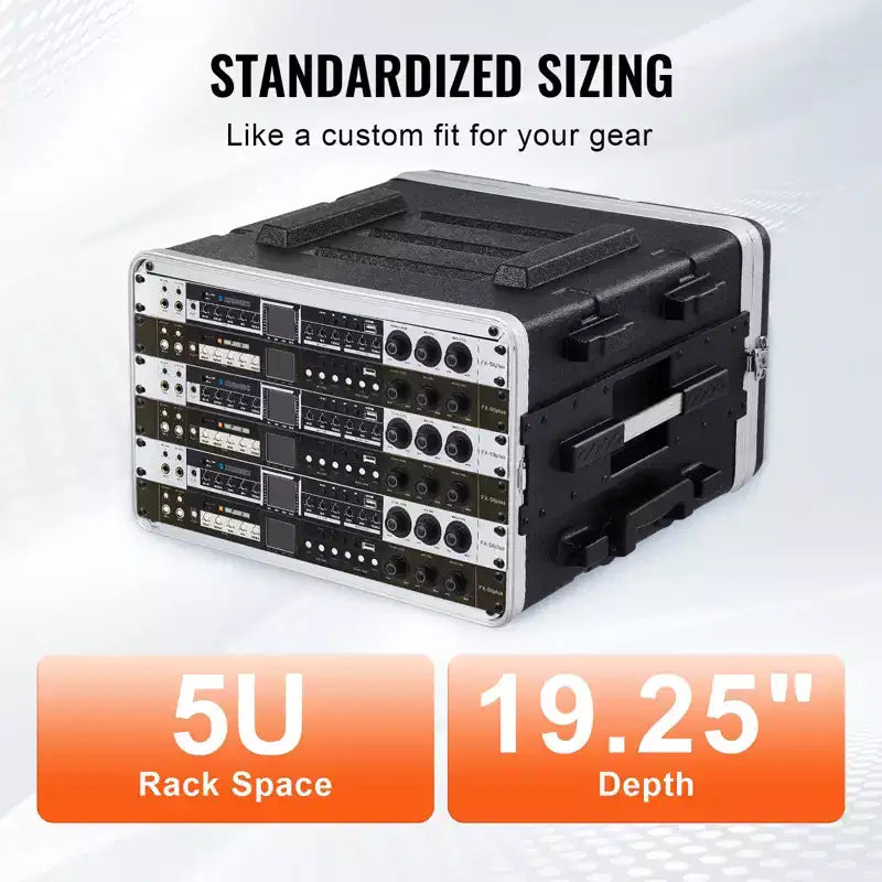 VEVOR Armadio Rack 6U, Profondità Standard 19 Pollici, Armadio Rack per Server con Costruzione in ABS Ruote Robuste Chiusure a Farfalla a Torsione, Parte Anteriore Staccabile, Nero