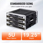 VEVOR Armadio Rack 6U, Profondità Standard 19 Pollici, Armadio Rack per Server con Costruzione in ABS Ruote Robuste Chiusure a Farfalla a Torsione, Parte Anteriore Staccabile, Nero